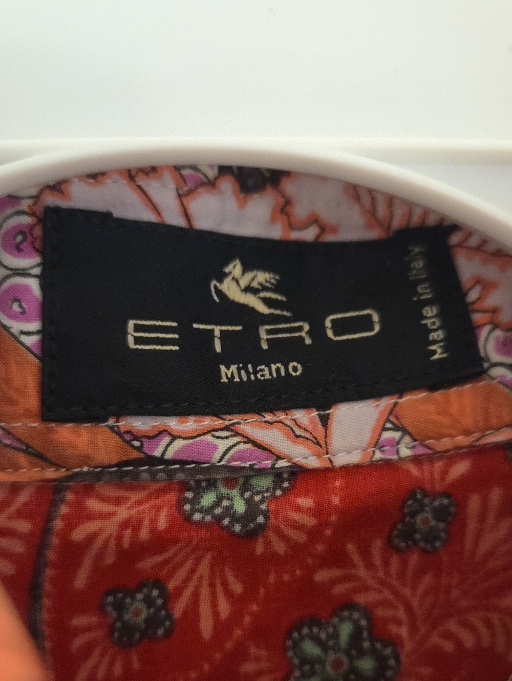 Etro Pink and Red Tropical Print Button-Down Shirt - Picture 2 of 3